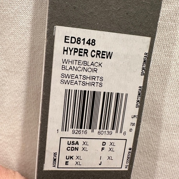 Adidas Hyoer Crue Women's Black and White Long Sleeve Top - Picture 4 of 4